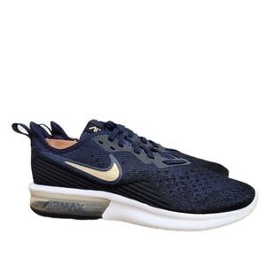 Nike AirMax Running Athletic Shoes, Navy/Gold, Women's 9